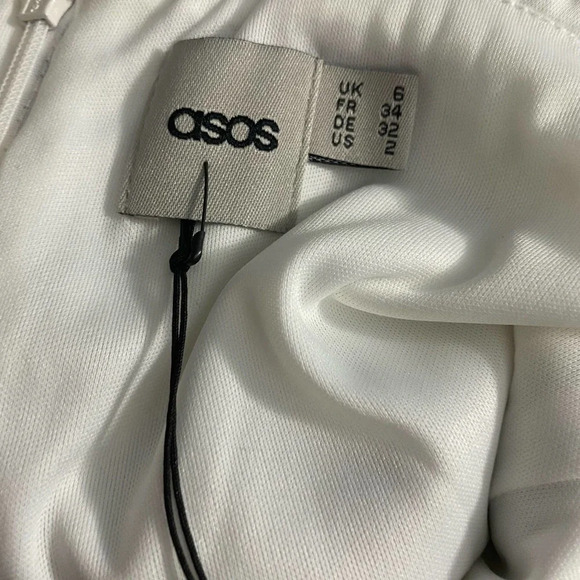 ASOS Floral One Shoulder Maxi Dress in White Size 2 - Picture 10 of 12